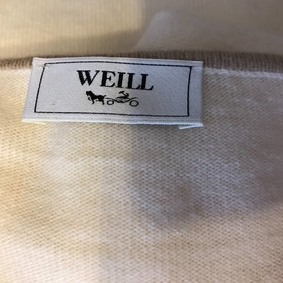 Weill Paris VINTAGE Cream/Tan Sequin Bow Sweater - Picture 11 of 11